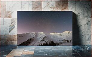 Πίνακας, Starry Night over Snowy Mountains Έναστρη Νύχτα πάνω από τα Χιονισμένα Όρη