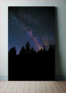 Πίνακας, Starry Night Sky Over Forest Έναστρος νυχτερινός ουρανός πάνω από το δάσος