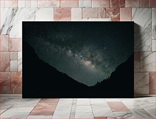 Πίνακας, Starry Night Sky Over Mountains Έναστρος νυχτερινός ουρανός πάνω από βουνά