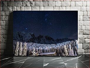 Πίνακας, Starry Winter Night in the Mountains Έναστρη χειμωνιάτικη νύχτα στα βουνά