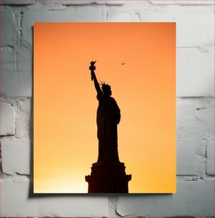 Πίνακας, Statue of Liberty Silhouette at Sunset Άγαλμα της Ελευθερίας Σιλουέτα στο ηλιοβασίλεμα