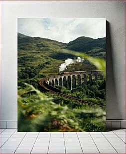 Πίνακας, Steam Train Crossing a Scenic Viaduct Ατμοκίνητο τρένο που διασχίζει μια γραφική οδογέφυρα