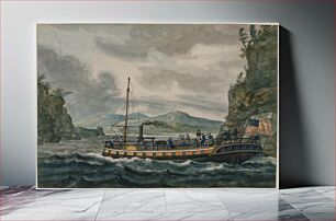 Πίνακας, Steamboat Travel on the Hudson River by Pavel Petrovich Svinin