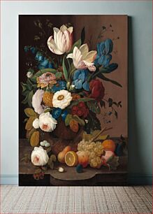 Πίνακας, Still Life, Flowers, and Fruit (1848) by Severin Roesen