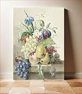 Πίνακας, Still life of flowers and fruits by Jean Bernard (1775-1883)
