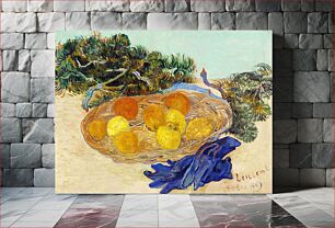 Πίνακας, Still Life of Oranges and Lemons with Blue Gloves (1889) by Vincent Van Gogh