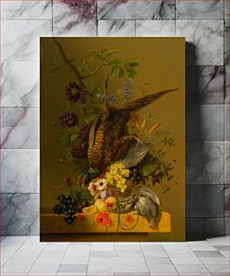 Πίνακας, Still life with a pheasant and fruit, Arnoldus Bloemers