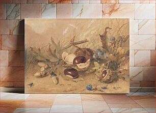 Πίνακας, Still Life with Acorns and Horse Chestnuts