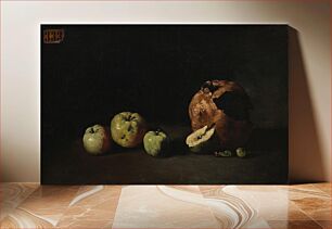 Πίνακας, Still Life with Apples and a Pomegranate by Theodule Augustin Ribot