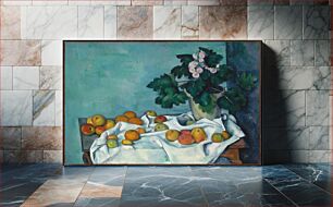 Πίνακας, Still Life with Apples and a Pot of Primroses by Paul Cézanne