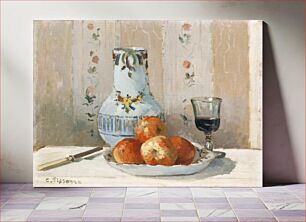 Πίνακας, Still Life with Apples and Pitcher (1872) by Camille Pissarro
