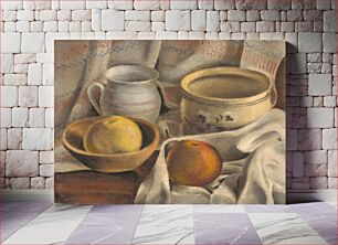 Πίνακας, Still life with ceramic pots and apples by Mikuláš Galanda
