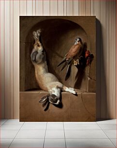 Πίνακας, Still Life with Dead Hare and Falcon in a Niche by Dirck de Bray