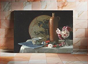 Πίνακας, Still Life with Fan and Roses, Thomas Hovenden
