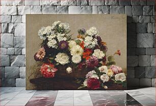 Πίνακας, Still Life with Flowers (1881) by Henri Fantin-Latour