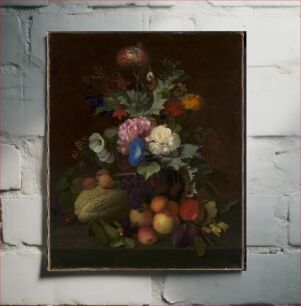 Πίνακας, Still Life with Fruit and Flowers by Otto Diderich Ottesen