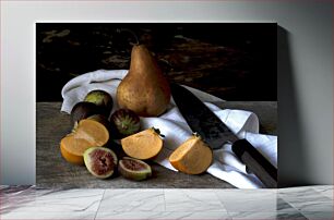 Πίνακας, Still Life with Fruit and Knife Νεκρή φύση με φρούτα και μαχαίρι