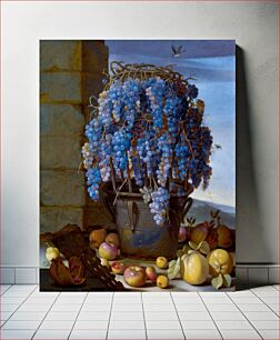 Πίνακας, Still Life with Grapes and Other Fruit (1630s) by Luca Forte