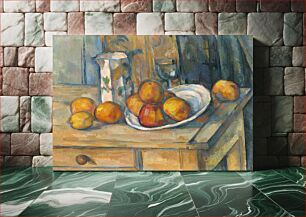 Πίνακας, Still Life with Milk Jug and Fruit (ca. 1900) by Paul Cézanne