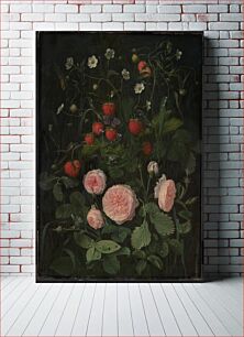Πίνακας, Still Life with Roses and Strawberries by Otto Diderich Ottesen