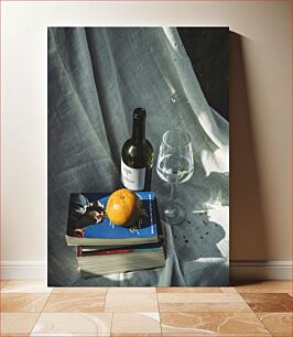 Πίνακας, Still Life with Wine and Books Νεκρή φύση με κρασί και βιβλία