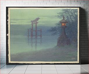 Πίνακας, [Stone lantern on shore and a torii in a lake] / Y. Ito