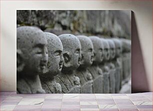 Πίνακας, Stone Monk Statues in a Row Πέτρινα αγάλματα μοναχών σε μια σειρά