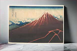 Πίνακας, Storm below Mount Fuji (Sanka no haku u), from the series Thirty-six Views of Mount Fuji (Fugaku sanjūrokkei)