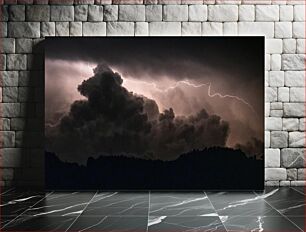 Πίνακας, Stormy Night with Lightning Θυελλώδης Νύχτα με Αστραπές
