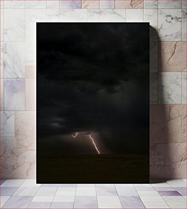 Πίνακας, Stormy Night with Lightning Θυελλώδης Νύχτα με Αστραπές