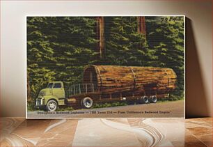 Πίνακας, "Straughan's Redwood Loghouse -- 1900 Years Old -- From California's Redwood Empire"