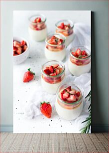 Πίνακας, Strawberry Dessert Jars Βαζάκια για επιδόρπιο φράουλα