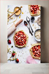 Πίνακας, Strawberry Galette Preparation Παρασκευή γαλέτας φράουλας