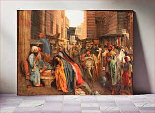 Πίνακας, Street Scene near the El Ghouri Mosque in Cairo (1875) painting by John Frederick Lewis