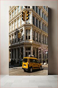 Πίνακας, Street Scene with Taxi and Traffic Lights Σκηνή δρόμου με ταξί και φανάρια