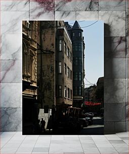 Πίνακας, Street View of Old Buildings in City Street View των παλαιών κτιρίων στην πόλη