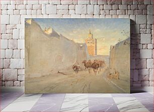 Πίνακας, Street with camels in Tunis by Theodor Philipsen