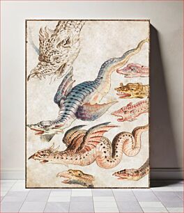 Πίνακας, Studies of a dragon (1560–1600) mythical creature illustration