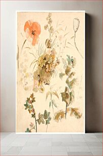 Πίνακας, Studies of different flowers, i.a.poppies by Dankvart Dreyer