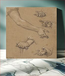 Πίνακας, Studies of Hands; Alphonse Legros (1837-1911)