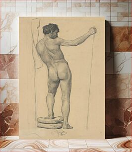 Πίνακας, Study of a male nude leaning on a stick by Jozef Hanula