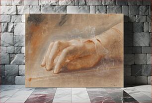 Πίνακας, Study of a right hand, used in the portrait of Countess Anna Joachima Danneskiold-Laurvigen by Jens Juel