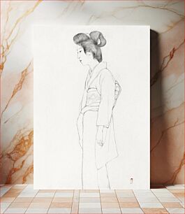 Πίνακας, Study of a standing woman during early 20th century by Goyō Hashiguchi