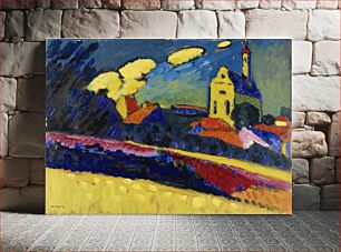Πίνακας, Study of Murnau - Landscape with Church (1909) by Wassily Kandinsky