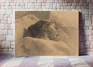 Πίνακας, Study of the head of a reclining woman by Jozef Hanula