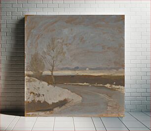 Πίνακας, Study of winter landscape with a river, Karol Pongrácz