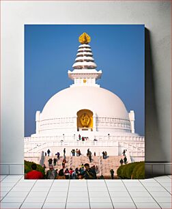 Πίνακας, Stupa with Visitors Στούπα με επισκέπτες