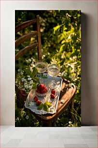 Πίνακας, Summer Afternoon with Strawberries Καλοκαιρινό απόγευμα με φράουλες