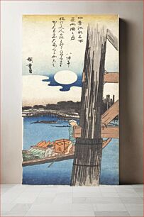 Πίνακας, Summer: Moon at Ryōgoku Bridge by Utagawa Hiroshige