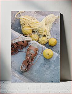 Πίνακας, Summer Vibes with Sandals and Lemons Summer Vibes με σανδάλια και λεμόνια